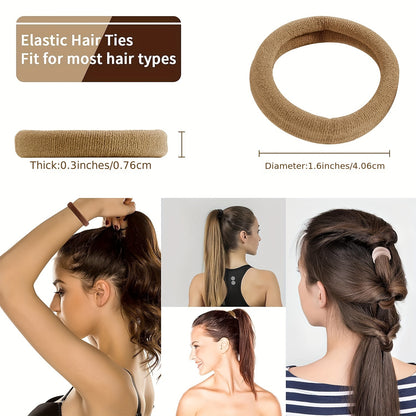 50pcs/100pcs Non-Slip Solid Color Hair Ties – Elastic Ponytail Holders, Trendy Accessories for Daily Hair Styling