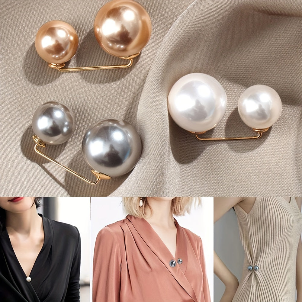 1/3pcs Faux Pearls Brooches - Dress/Skirt/Pants Waist Tightening Brooch Pin