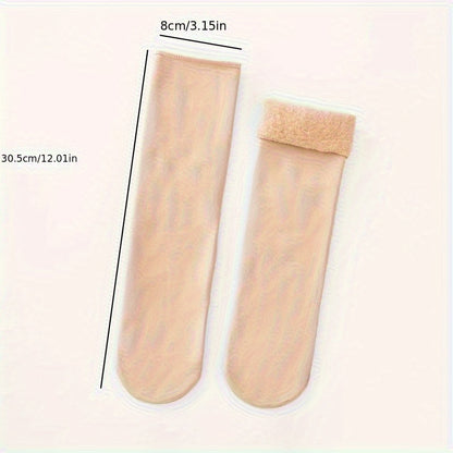 1/5/10 Pairs Thermal Warm Socks - Solid Color Comfortable Elastic Winter Snow Socks