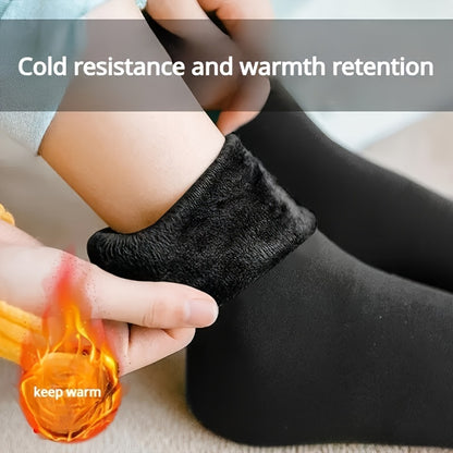 1/5/10 Pairs Thermal Warm Socks - Solid Color Comfortable Elastic Winter Snow Socks