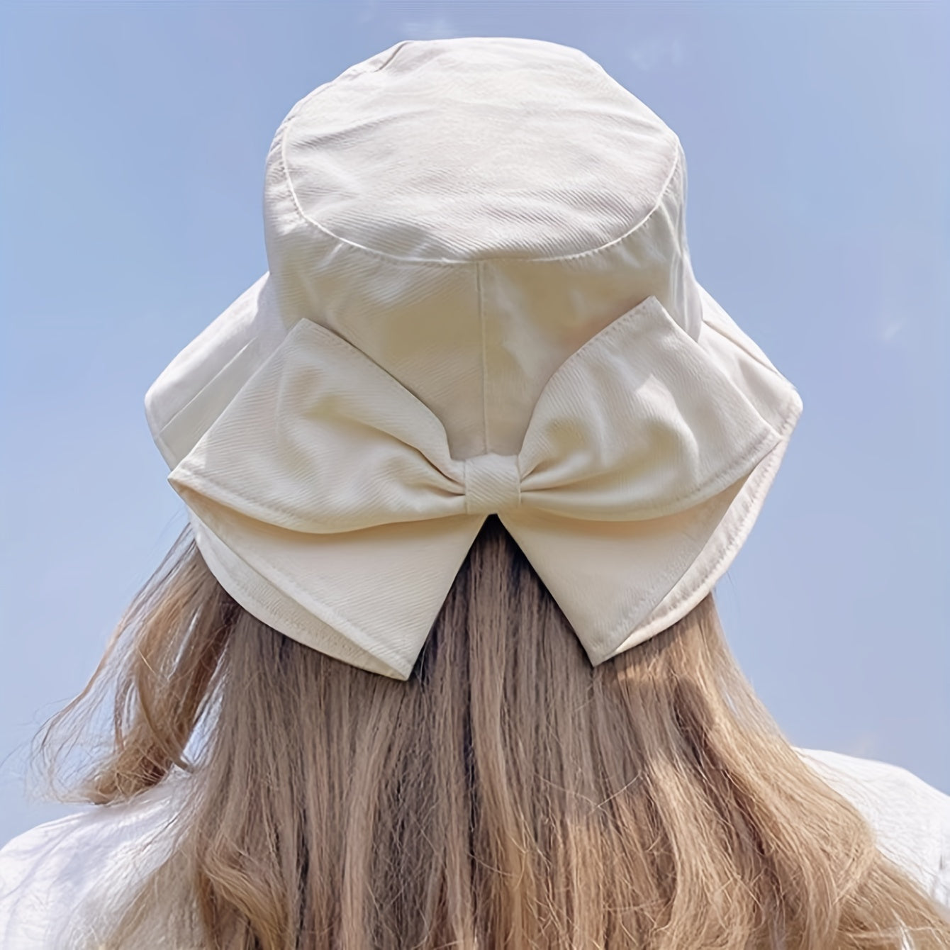 Versatile UV Protection Sun Hat with Large Bow - Casual Bucket Hat