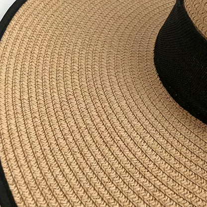 Stylish Straw Sun Hat with Bowknot, Wide Brim for Casual Sun Protection and Breathable Beach Wear