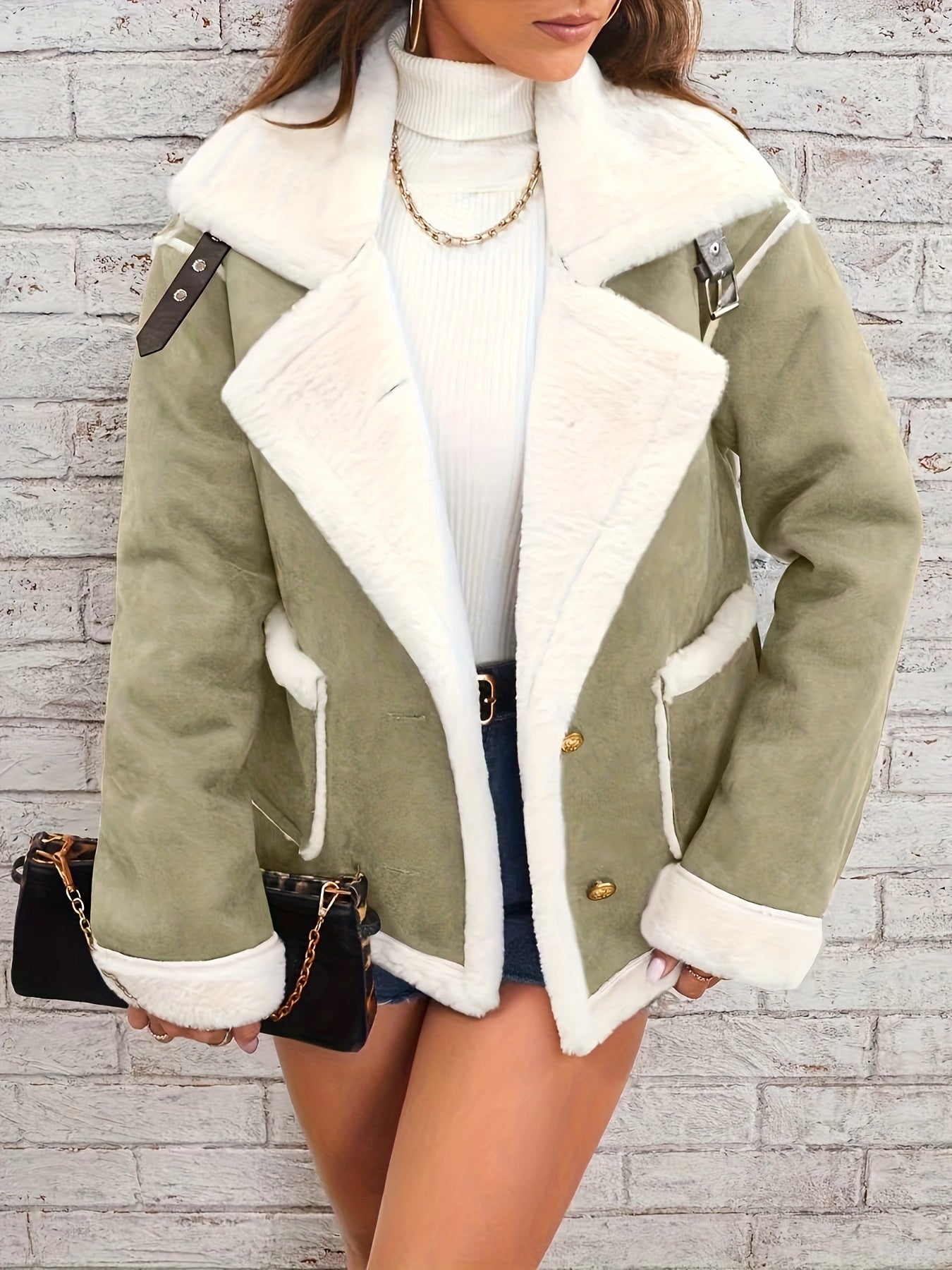 Cozy Lapel Plush Jacket – Warm Winter Casual Outerwear