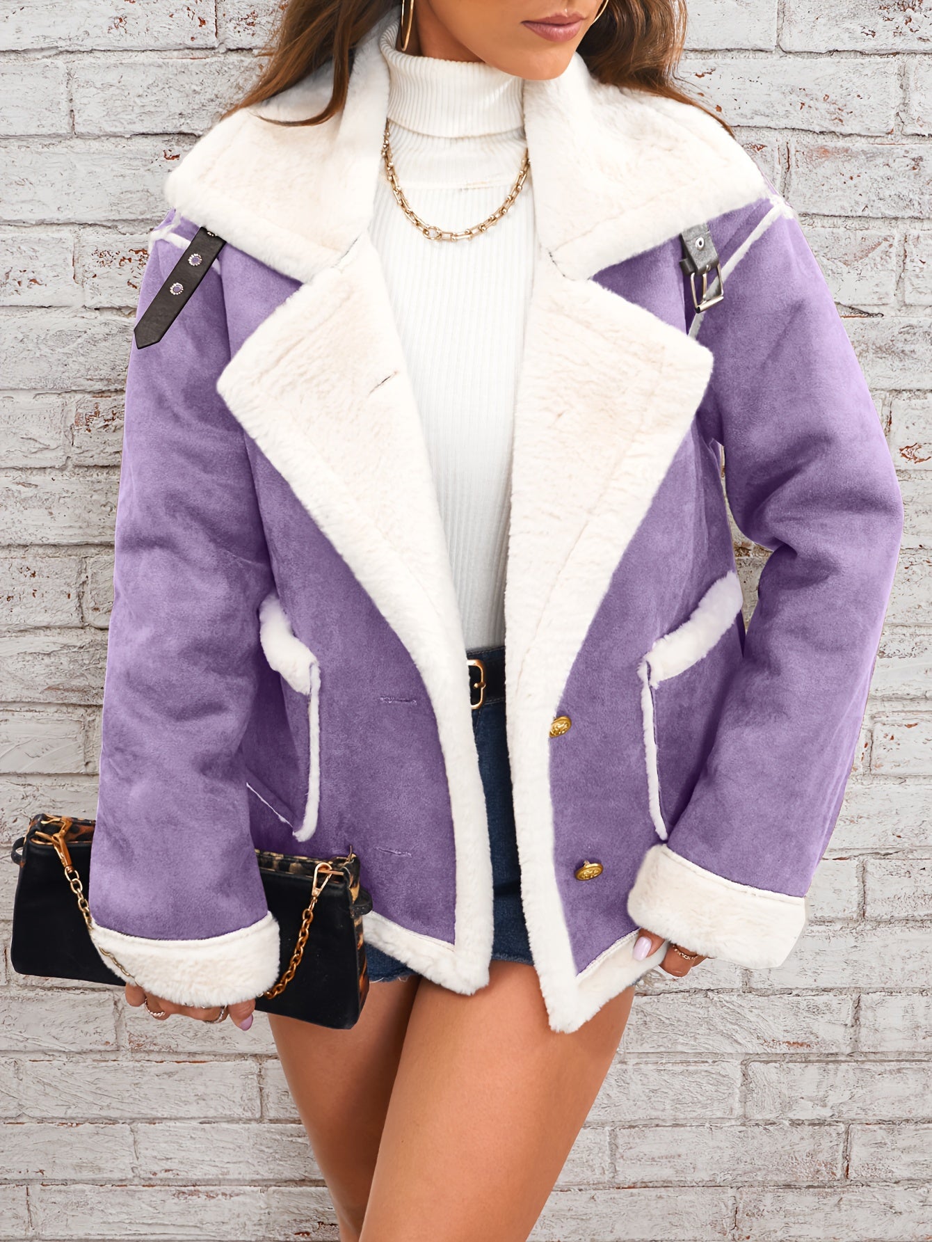 Cozy Lapel Plush Jacket – Warm Winter Casual Outerwear