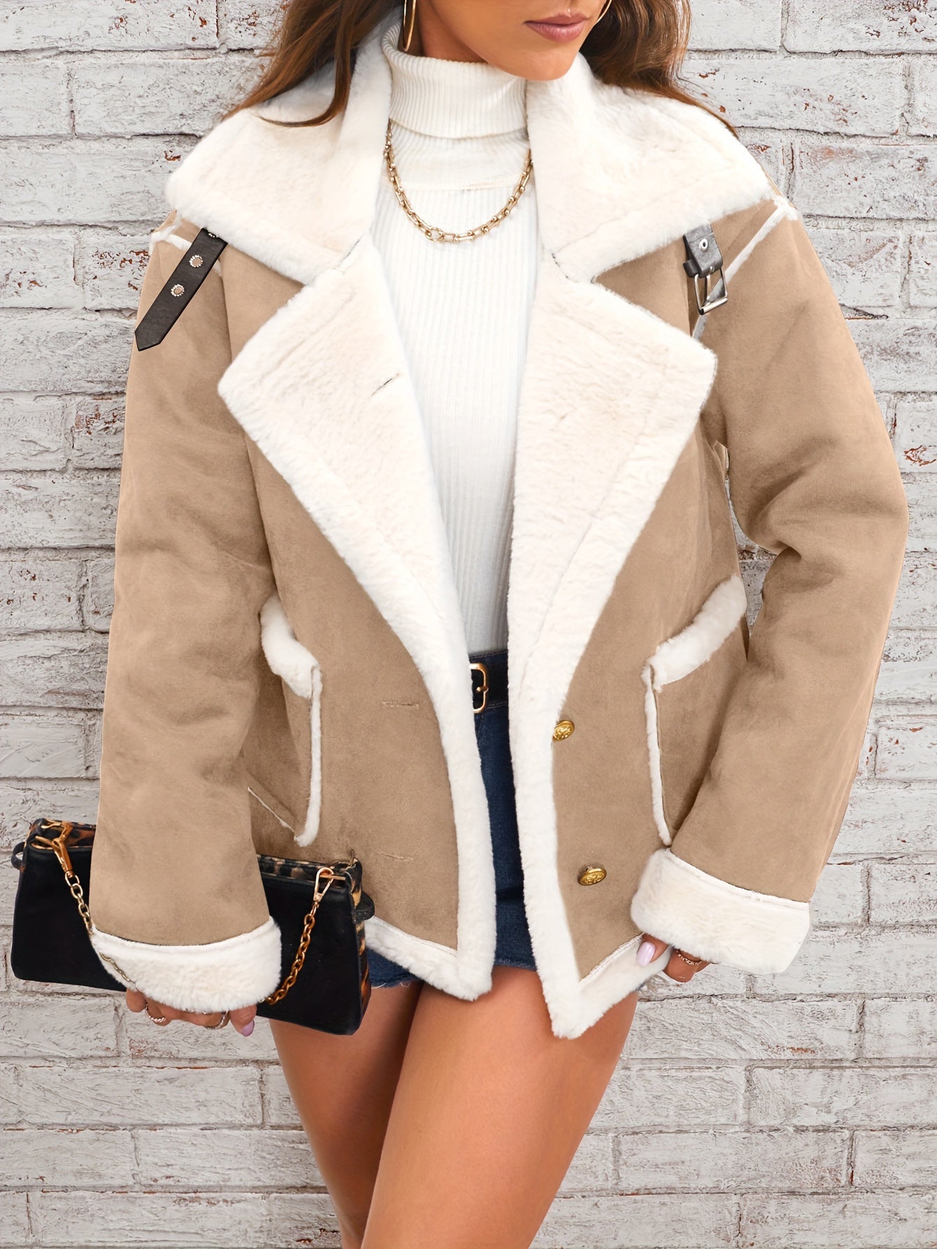 Cozy Lapel Plush Jacket – Warm Winter Casual Outerwear