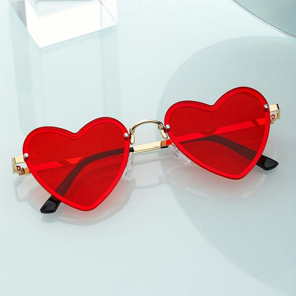 Heart-Shaped Metal Frame Anti-Glare Fashion Sunglasses