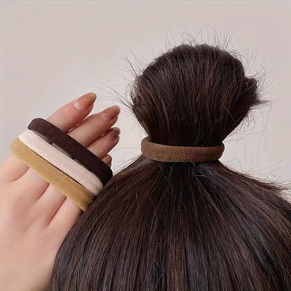 50pcs/100pcs Non-Slip Solid Color Hair Ties – Elastic Ponytail Holders, Trendy Accessories for Daily Hair Styling