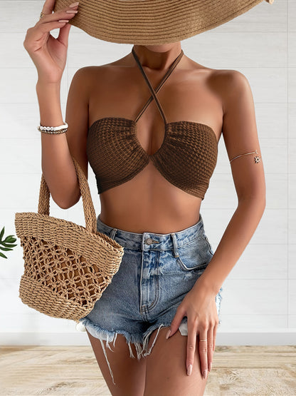 Halter Top - Trendy and Sexy Sleeveless Crop Top