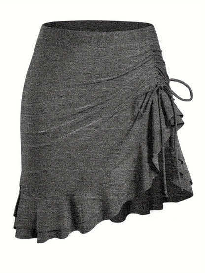 Elegant Ruffle Hem Skirt, Perfect for Spring & Summer